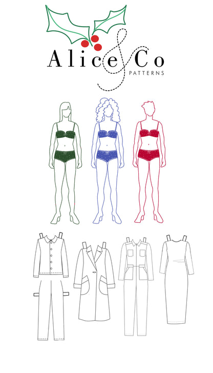 Advent Day 14 + 15: Alice & Co paper dolls