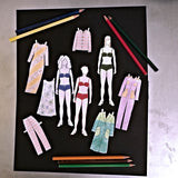 Advent Day 14 + 15: Alice & Co paper dolls