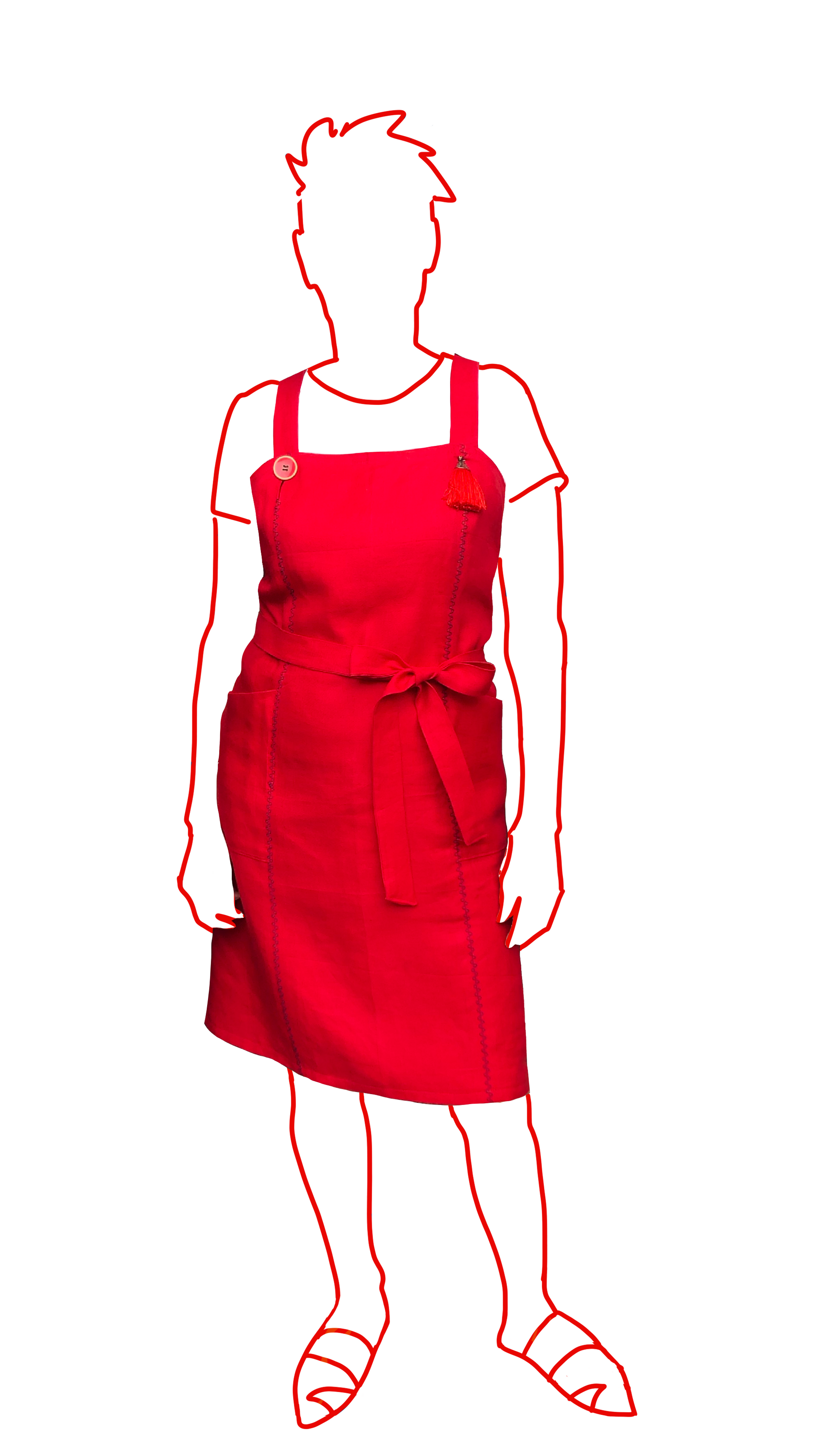 low classic apron dress Retro apron dress Simply Grey